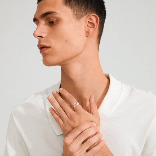 Pilgrim LULU wavy stack ring silver-plated