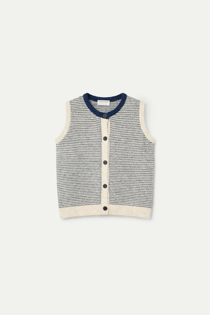 Compania Fantastic Knitted Vest with Navy and White Stripe