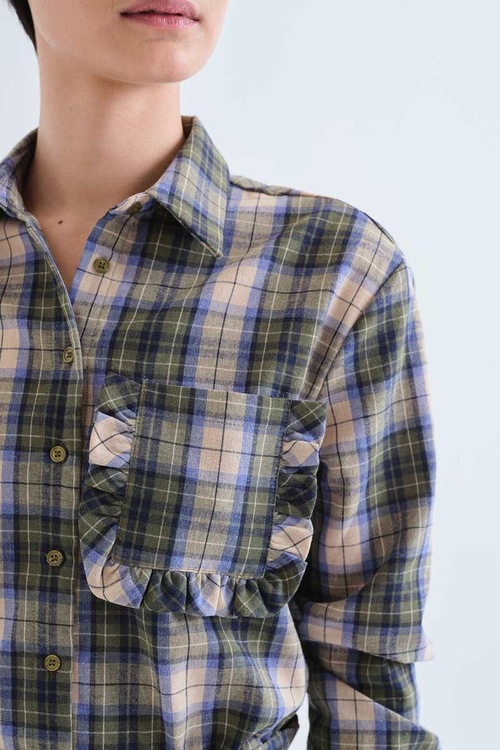 Compania Fantastica Green Plaid Shirt