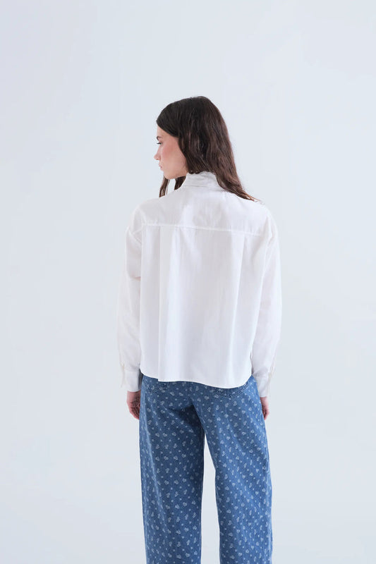 Compania Fantastica White Tie-front Shirt