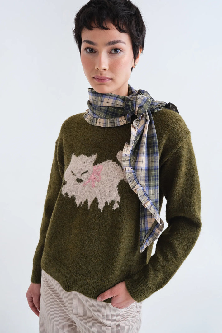 Compania Fantastica Scarf in Green Plaid