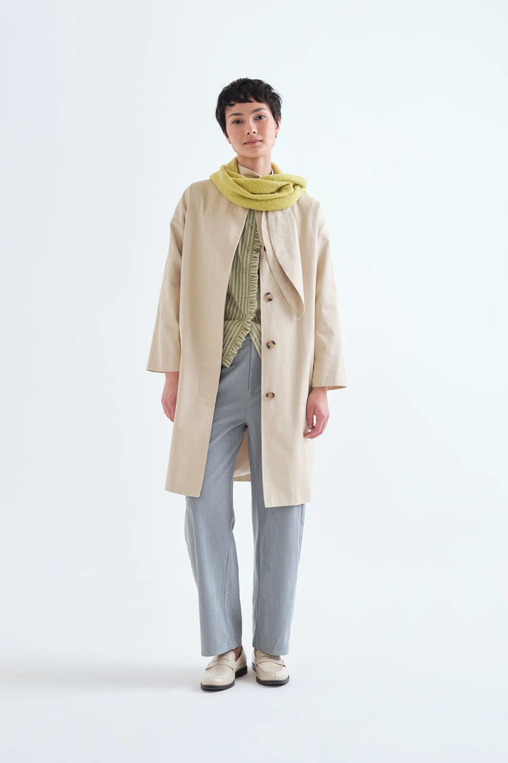 Compania Fantastica Light Green & White Striped Shirt