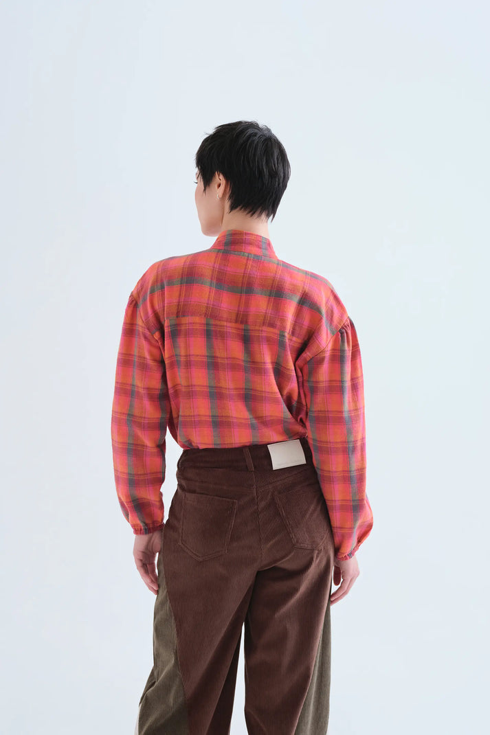 Compania Fantastica Pink Plaid Shirt