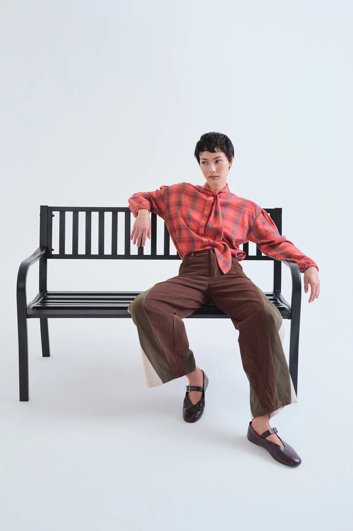 Compania Fantastica Pink Plaid Shirt
