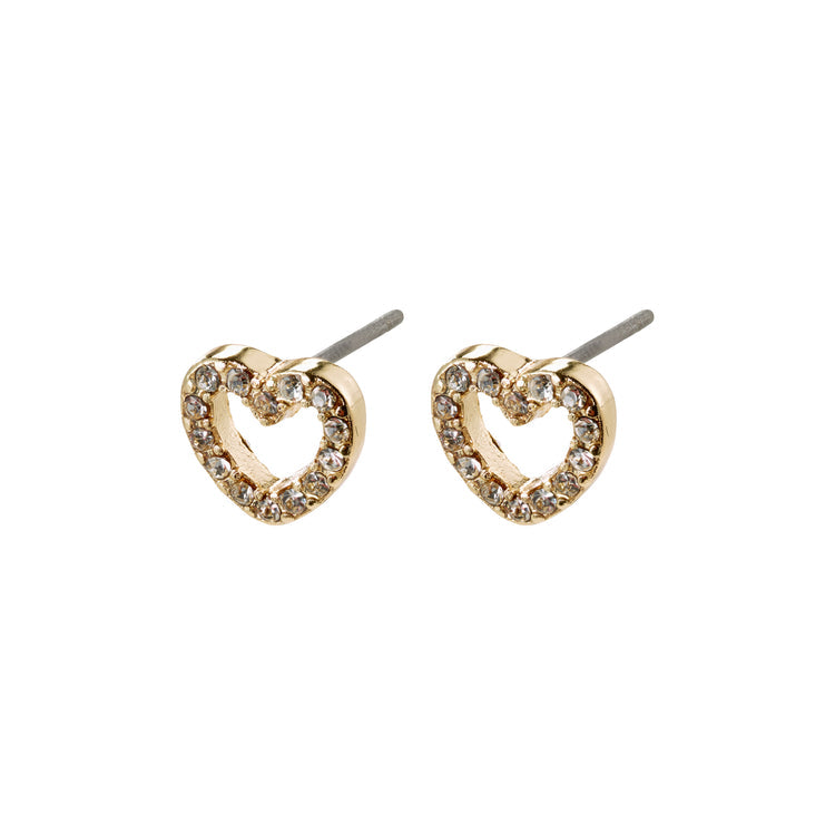 Pilgrim EDIE crystal heart earrings gold-plated