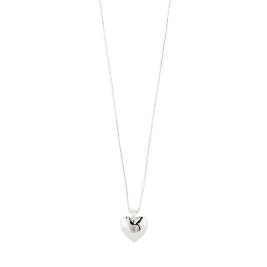 PILGRIM SOPHIA recycled heart adjustable necklace silver-plated