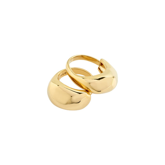 Pilgrim HARRISON rings, 2-in-1 set, gold-plated