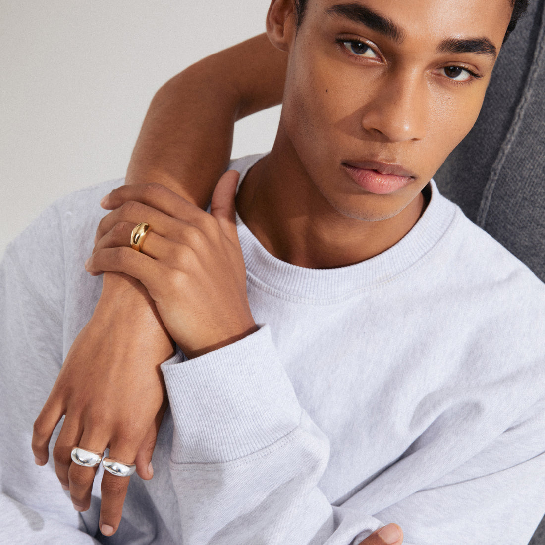 Pilgrim HARRISON rings, 2-in-1 set, gold-plated