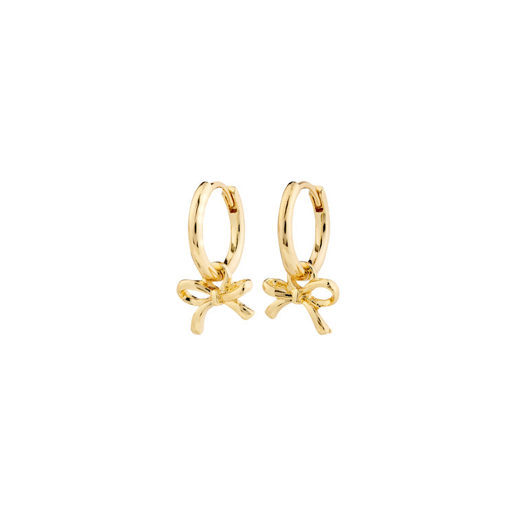 Pilgrim LYSANDRA hoop earrings gold-plated with bow charms