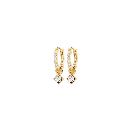 Pilgrim JOA crystal hoop earrings gold-plated