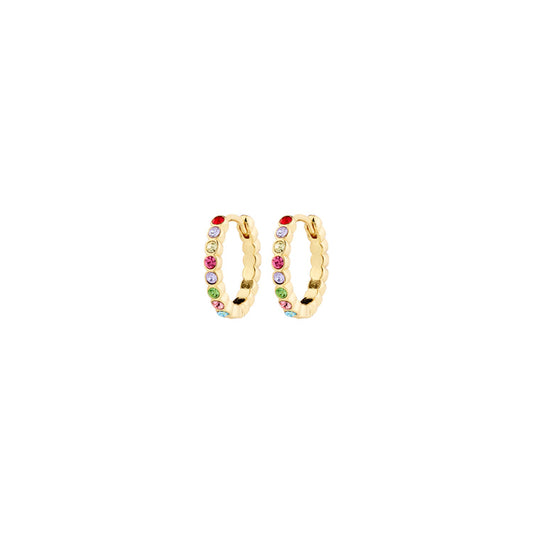 Pilgrim KLEOPRATRA hoop earrings gold-plated with  coloured set stones