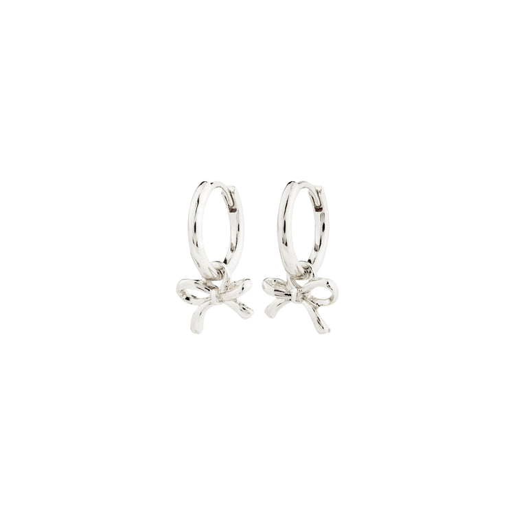 Pilgrim LYSANDRA hoop earrings silver-plated with bow charms