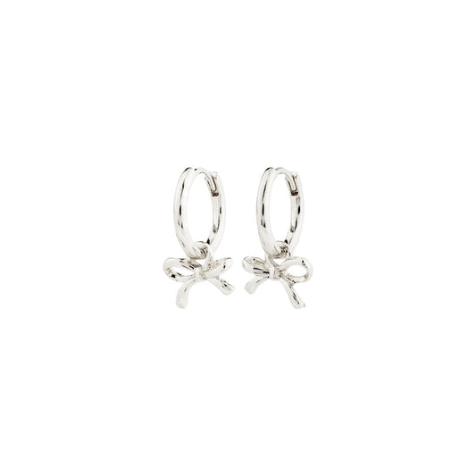 Pilgrim LYSANDRA hoop earrings silver-plated with bow charms