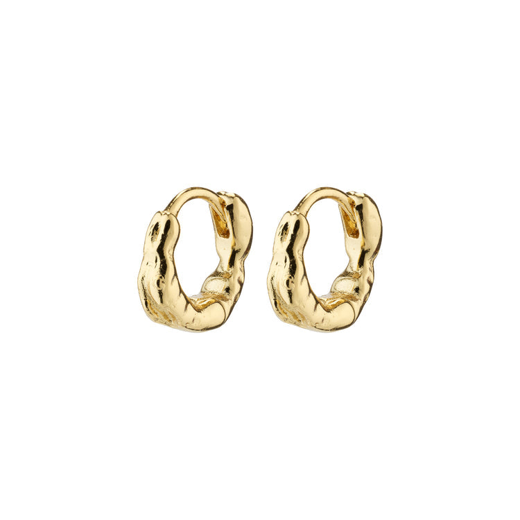 Pilgrim EDDY recycled organic shaped mini huggie hoops gold-plated