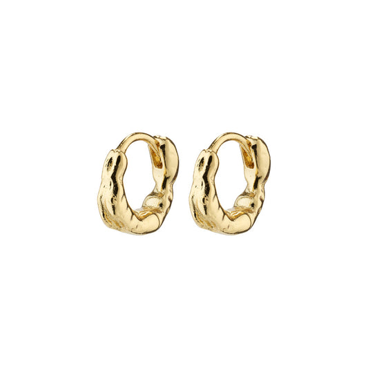 Pilgrim EDDY recycled organic shaped mini huggie hoops gold-plated