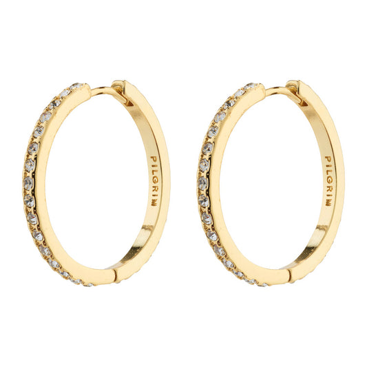 Pilgrim EBNA maxi crystal hoops gold-plated