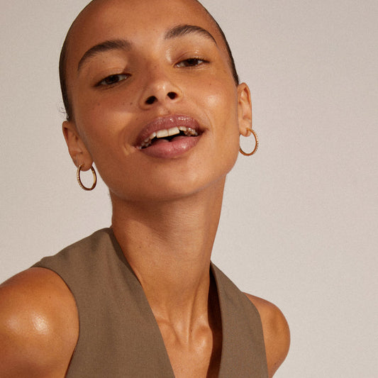 Pilgrim EBNA maxi crystal hoops gold-plated