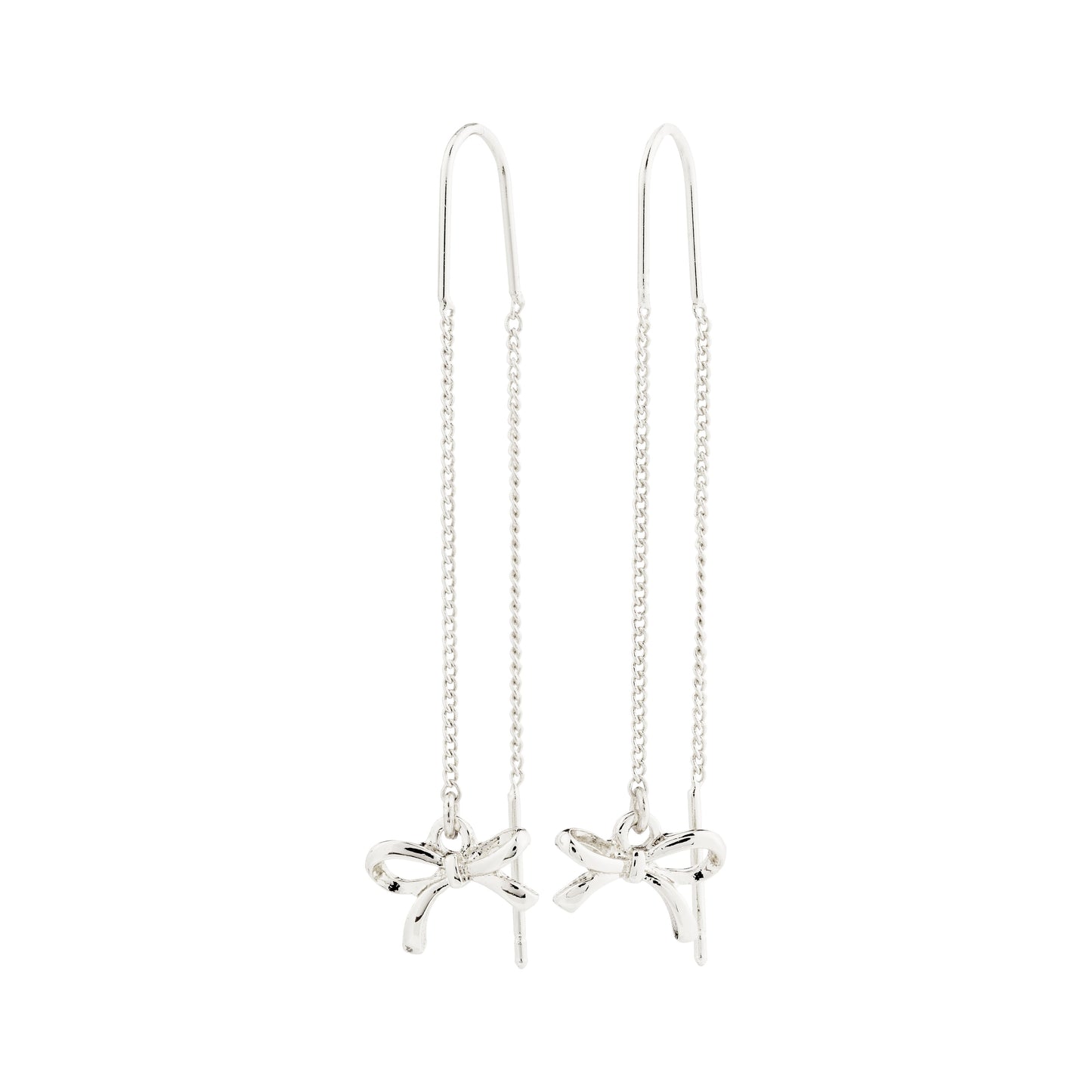 Pilgrim LYSANDRA chain earrings silver-plated with dangling bow charms