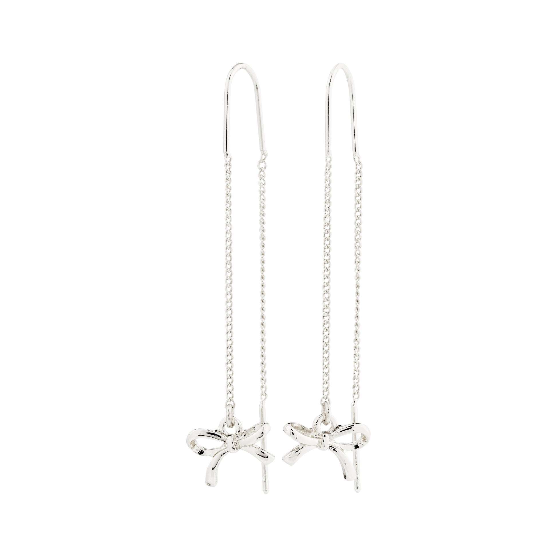 Pilgrim LYSANDRA chain earrings silver-plated with dangling bow charms