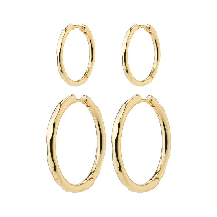 Pilgrim EVE hoop earrings 2-in-1 set silver-plated 