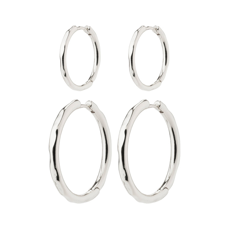 Pilgrim EVE hoop earrings 2-in-1 set silver-plated