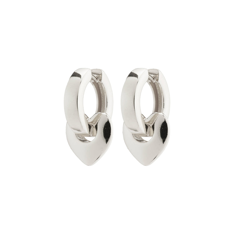 Pillgrim IOKASTE chunky hoops silver-plated with hearts