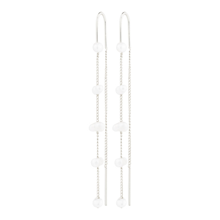 Pilgrim ZENAIA pearl chain earrings silver-plated with freshwater pearls