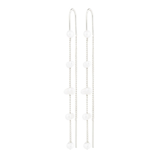 Pilgrim ZENAIA pearl chain earrings silver-plated with freshwater pearls