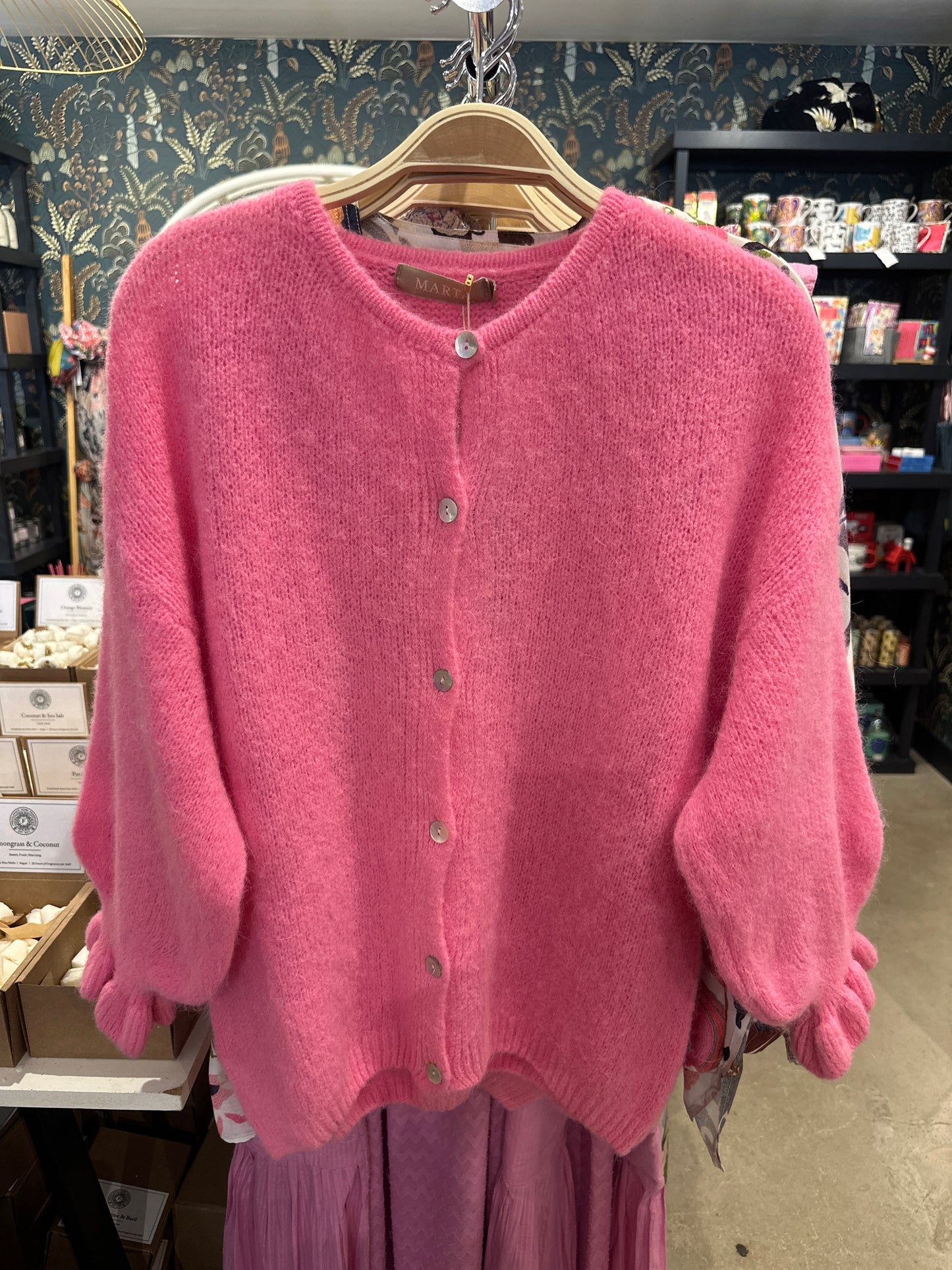 Marta Du Chateau Juliana Cardigan in Bubblegum