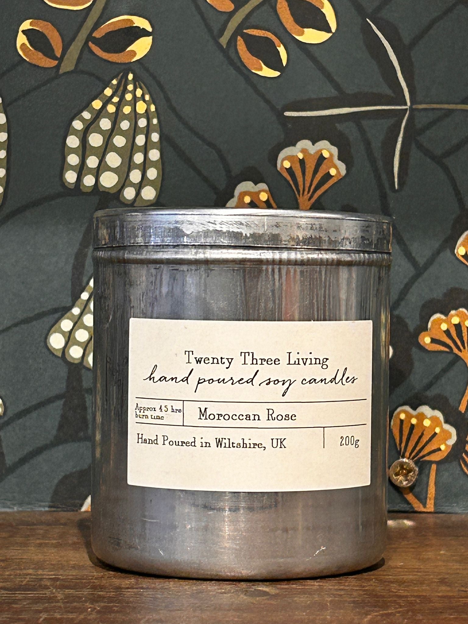 Twenty Three Living Travel Tin Soy Candle - Moroccan Rose 200g