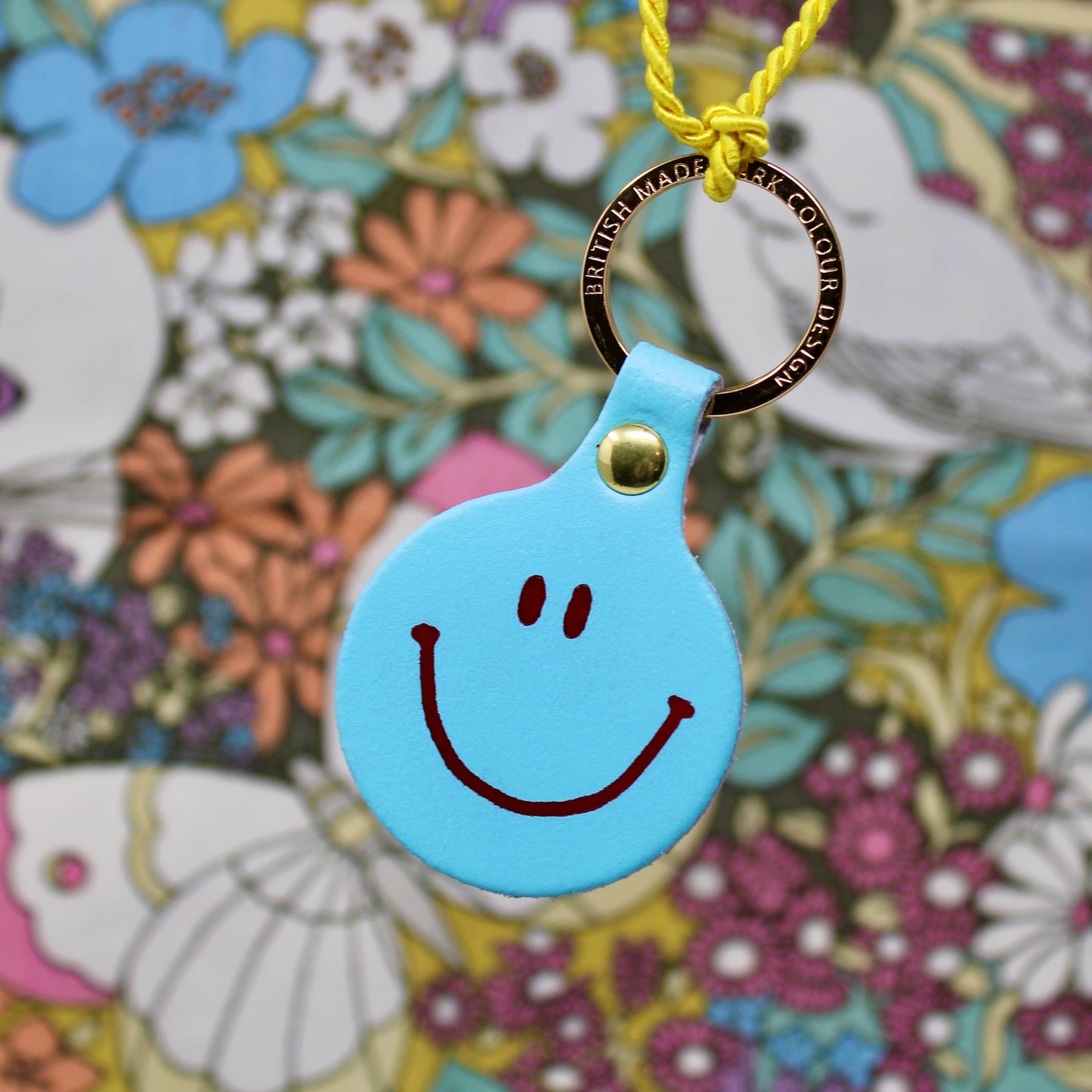 Feeling Lush Smilie Face Key Fob: Green