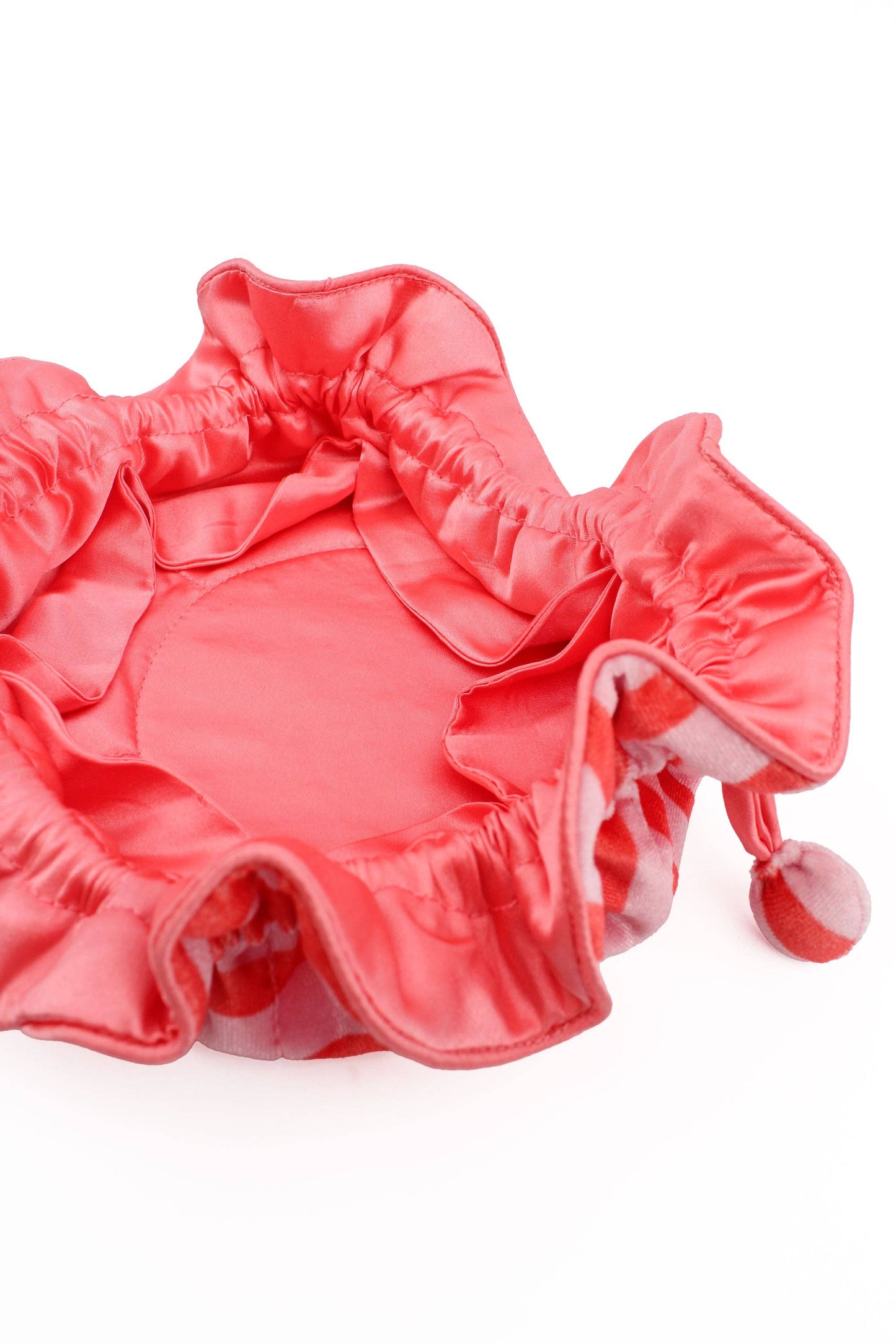 My Doris - CORAL AND LIGHT PINK STRIPE JEWELLERY DRAWSTRING POUCH