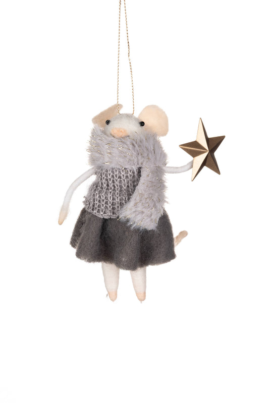 Mouse with Golden Star Decoration
