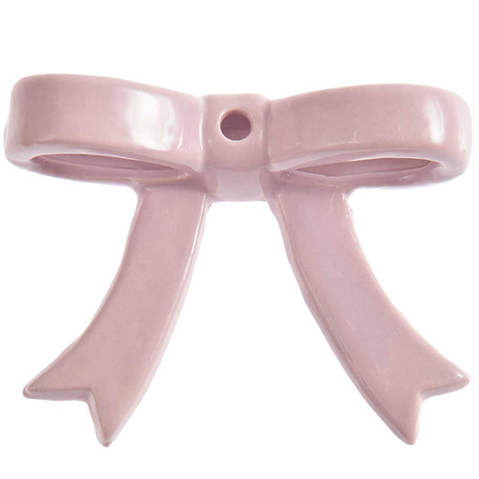 RICO Ceramic Candle Holder Bow in Pink 3.5cm