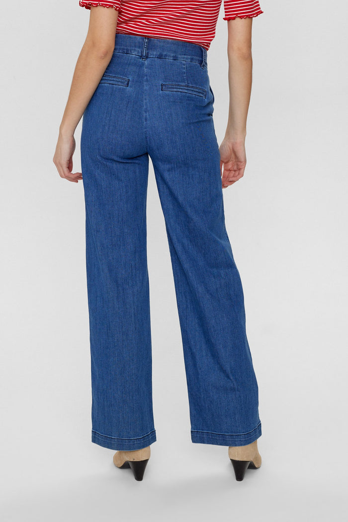 Numph Amber Pants in Medium Blue Denim