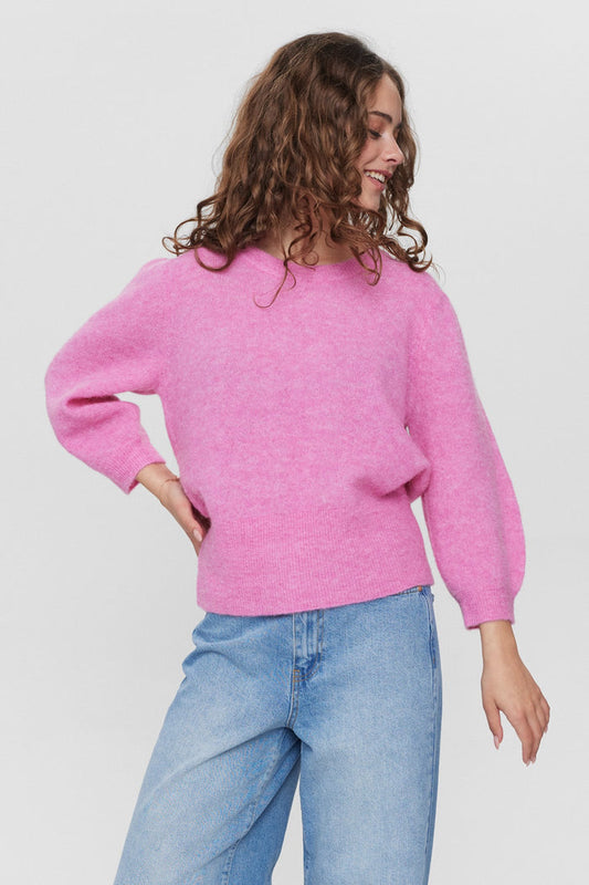 Numph NURIETTA SS PULLOVER in Fuchsia Pink