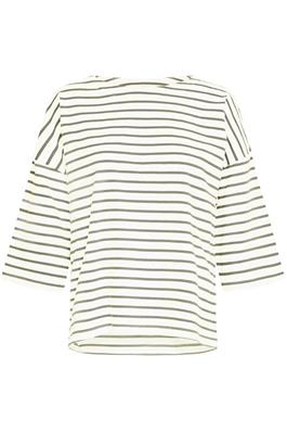 Fransa Siva Tee in Green & White Stripe