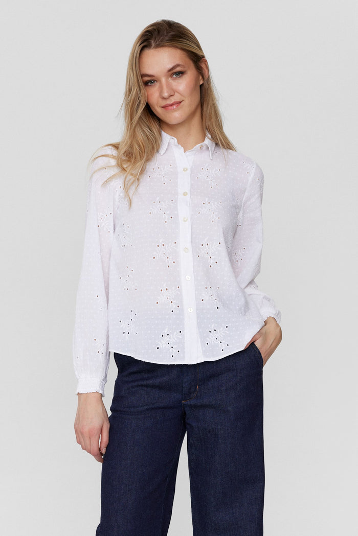 Numph Vida Shirt in Bright White