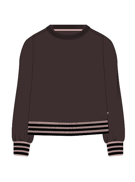 Numph Ada Sweat Top in Chocolate Plum