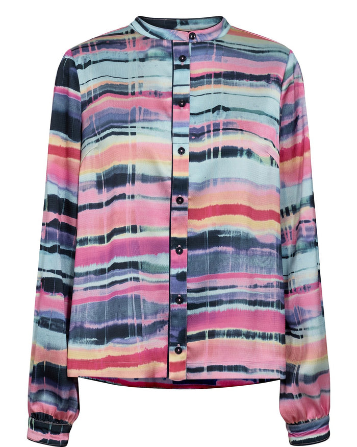 Numph Hayes Shirt in a vertical striped print Magenta