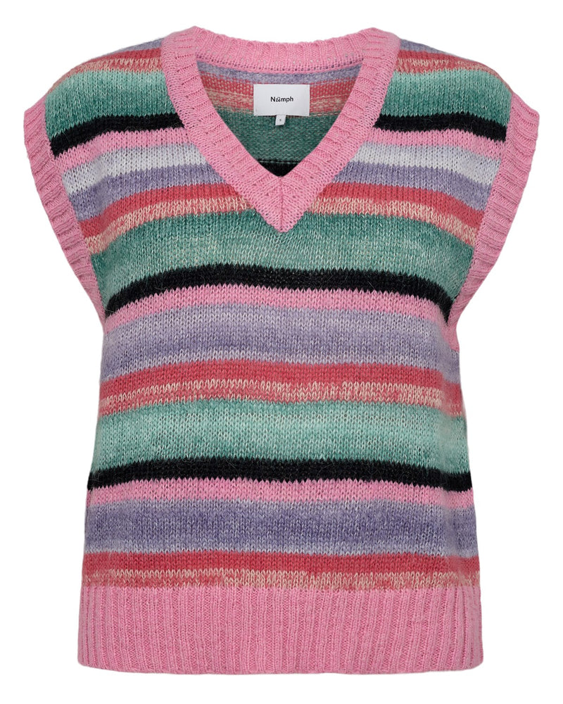 Numph Elin Knit Vest in Pink Cosmos