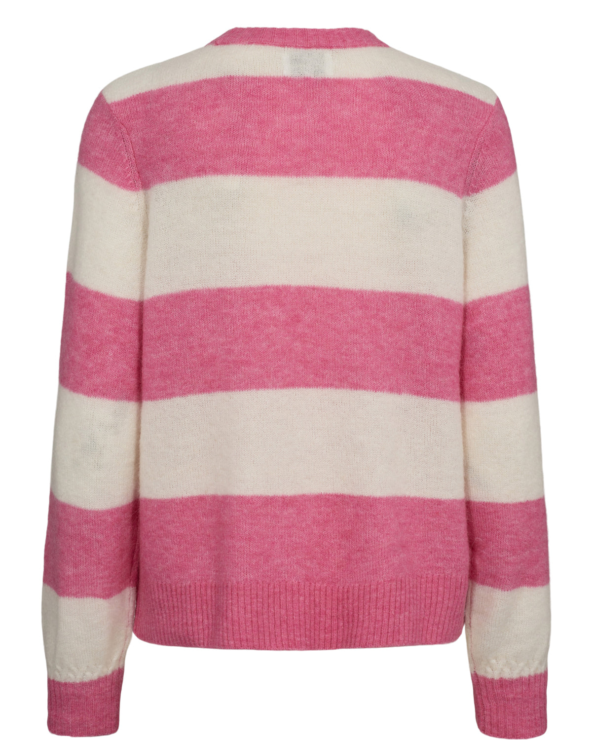 Numph Nuriette Big Stripe Pullover in Pink Cosmos