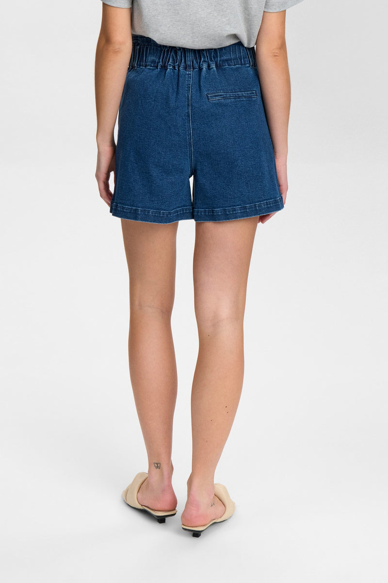 Numph Lulu Denim Shorts in Light Blue Denim