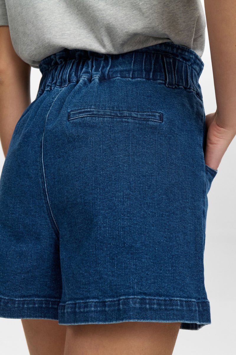 Numph Lulu Denim Shorts in Light Blue Denim