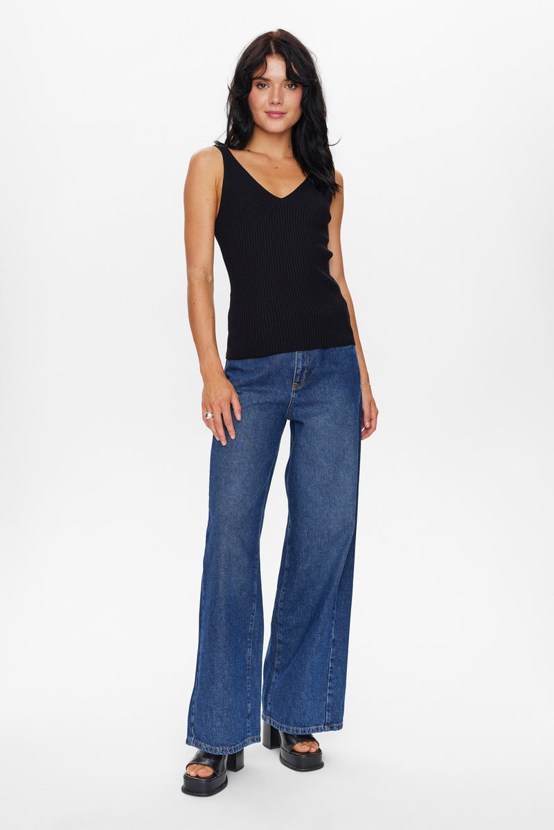 Numph Cerys Vest Top in Caviar