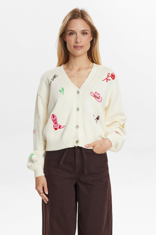 Numph Wally Cardigan in Pristine