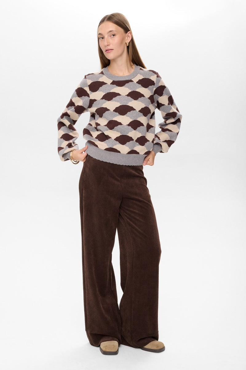 Numph Lila Pullover in Black Coffee