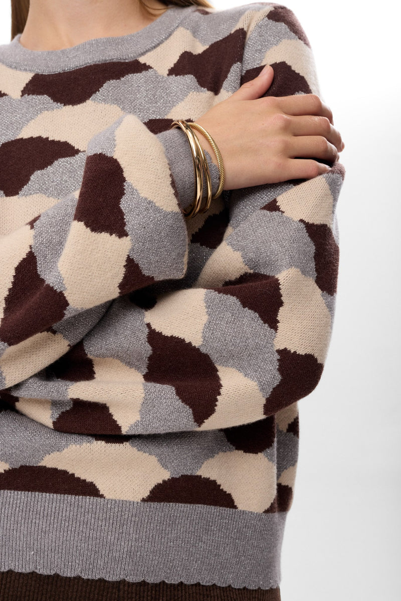 Numph Lila Pullover in Black Coffee