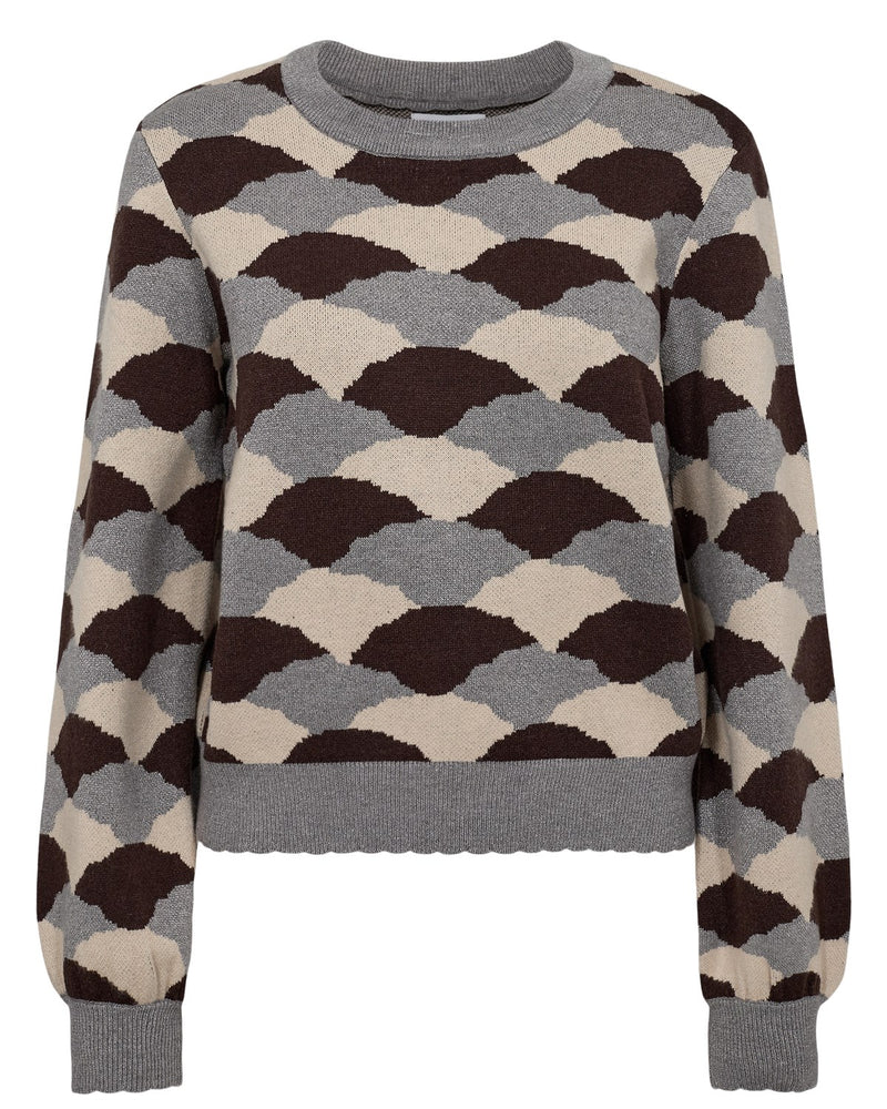 Numph Lila Pullover in Black Coffee