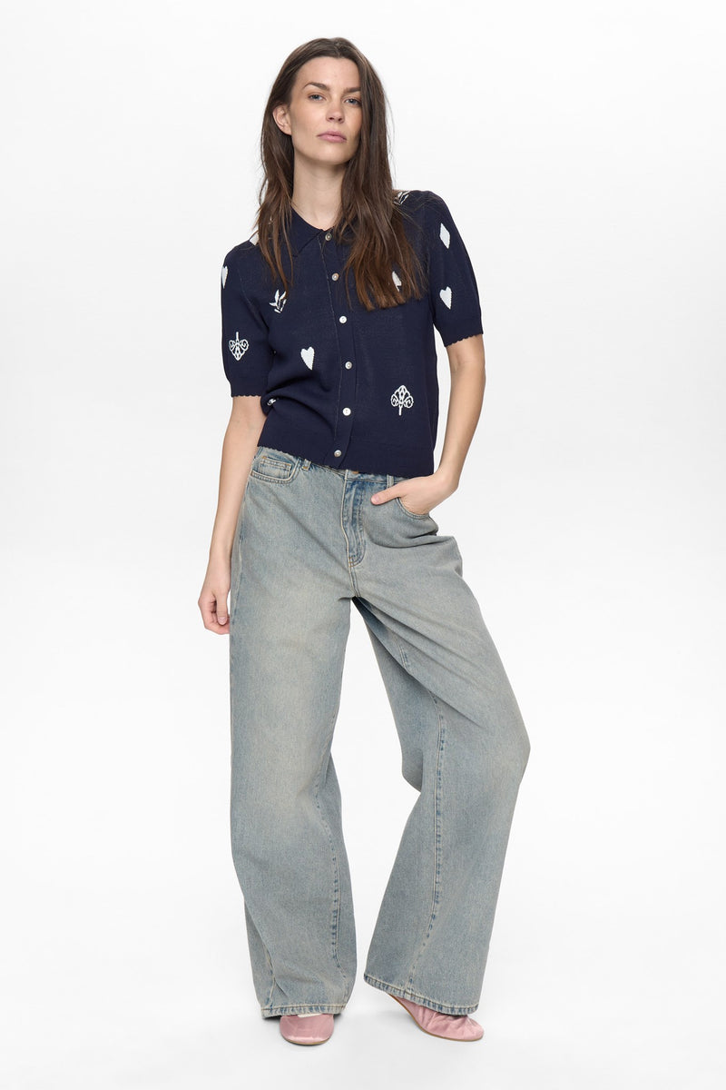 Numph Malitta Cardigan in Dark Sapphire